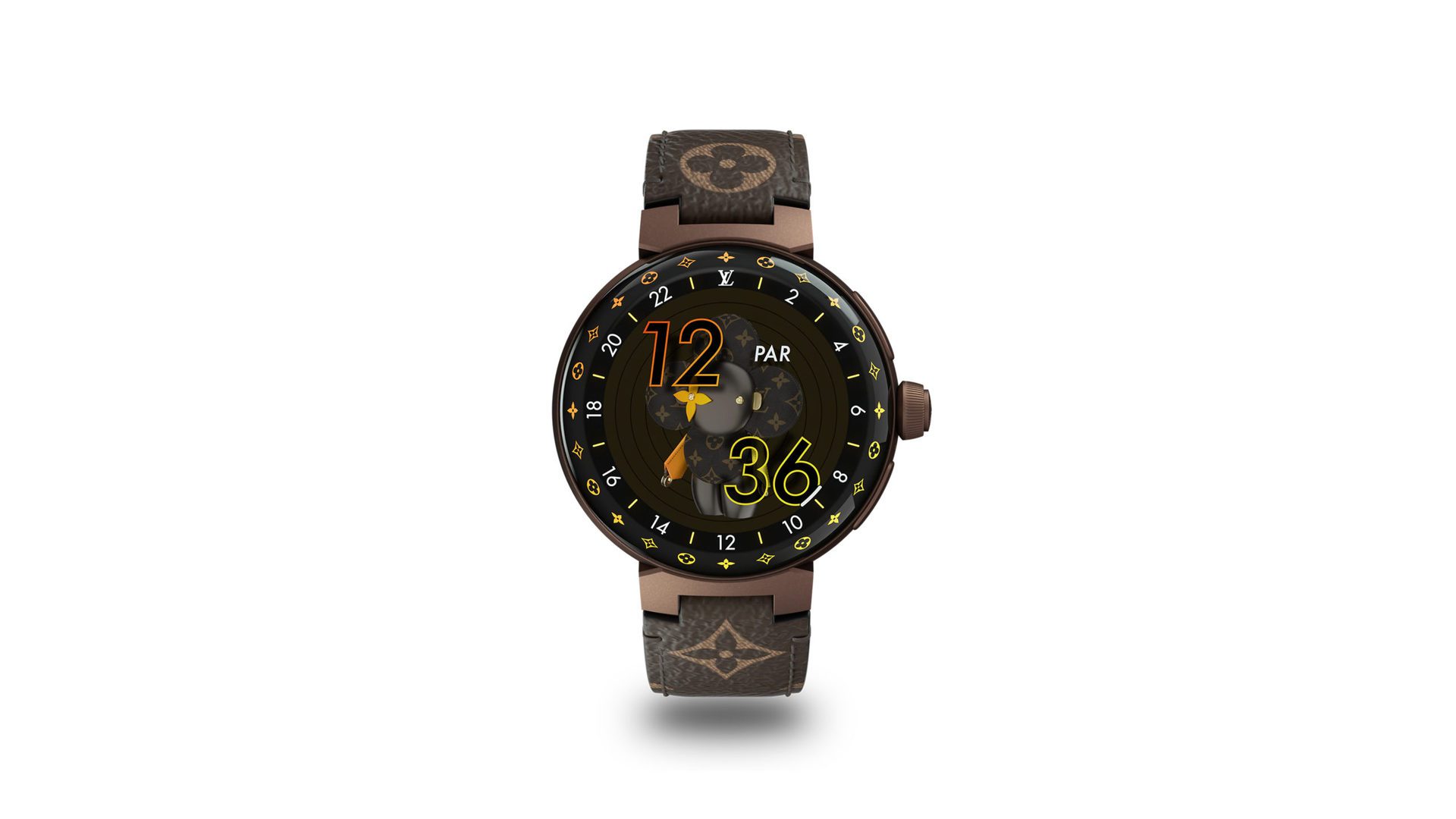 Louis Vuitton Tambour Horizon Light Up, bu lüks akıllı saatin LED işlevselliğini tasvir ediyor.