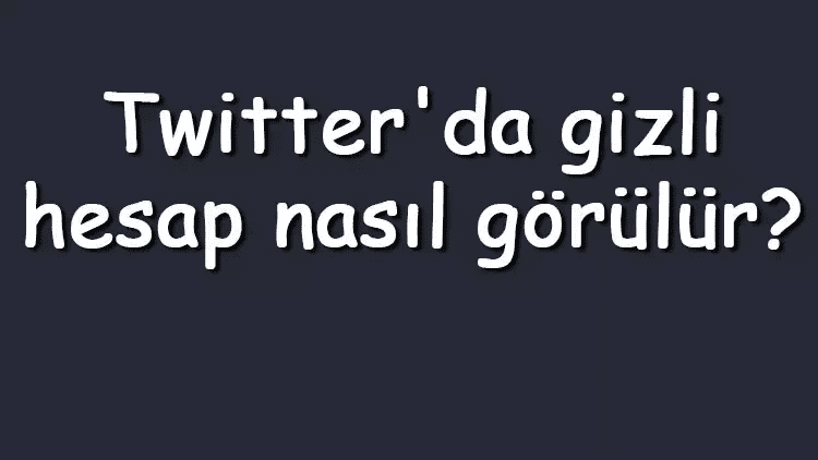 Gizli Twitter Hesaplarına Bakma