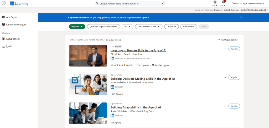 Linkedin Ücretsiz Yapay Zeka Kursu Programlarını Duyurdu