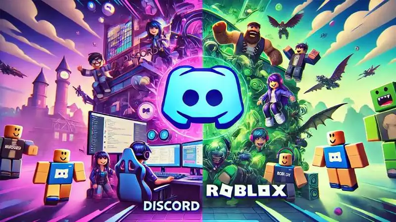 Discord-Ve-Roblox-Yazili-Oyun-Temali-Gorsel