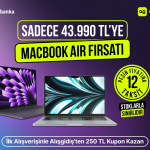 Fibabanka peşin fiyatına 12 ay taksitli M3 Macbook Air 43.999 TL kampanyası